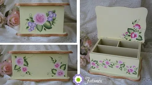 cofre con rosas pintadas a mano cofre en mdf pintado con acrilicos y ...