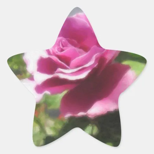 Rosas Moradas 4 Painterly Star Sticker from Zazzle.