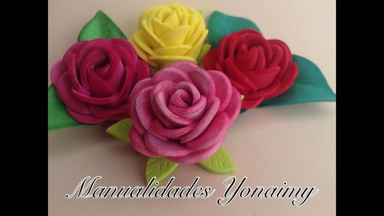 ROSAS PEQUEÑAS DE FOAMY O GOMA EVA.- SMALL FOAM ROSES. - YouTube