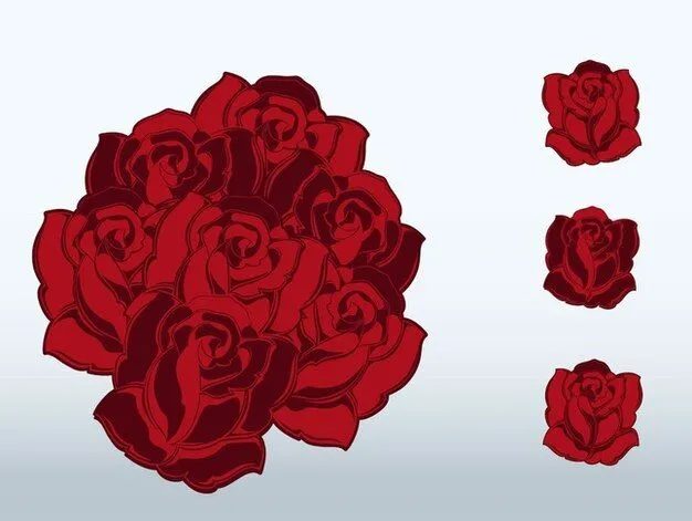 Rosas rojas hermosas tatuajes vector romántico | Descargar ...