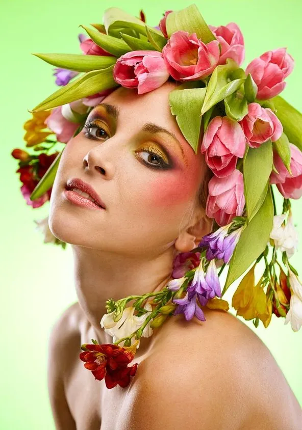 Rostros de mujeres con flores - Belleza femenina - Beauty ...