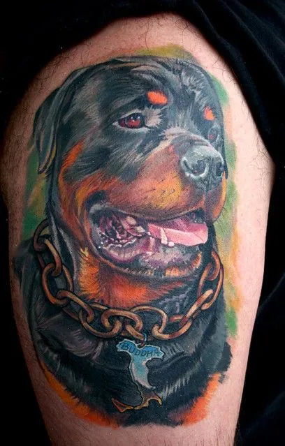 Rottweiler-portrait-tattoo-by-Todo-ABT-Tattoo | Flickr - Photo ...