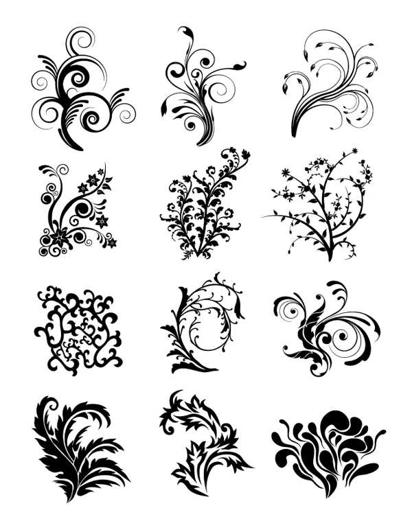 Roundup of Free Vintage Ornament & Floral Vectors