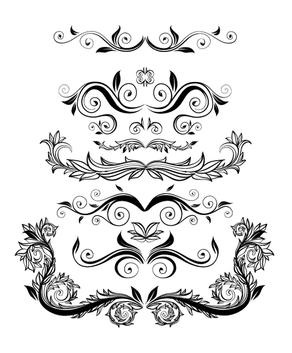 Roundup of Free Vintage Ornament & Floral Vectors