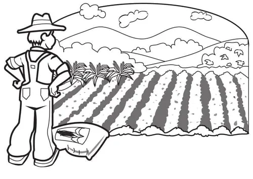 Rubén J: Dibujo para colorear Agricultor