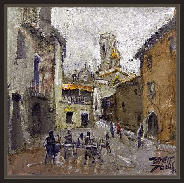 RUPIT-OSONA-PAISAJE-PINTURA-CUADROS-PUEBLOS-PINTOR-ERNEST DESCALS ...