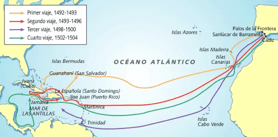 Las cuatro rutas de cristobal colon - Imagui