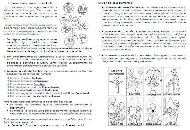 Los sacramentos explicados para niños - Imagui