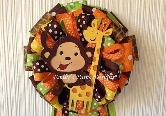 Safari o Jungla Baby Shower Corsage. por designsbyemilys en Etsy