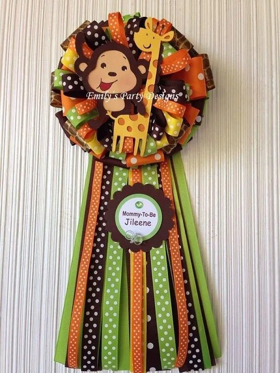 Safari o Jungla Baby Shower Corsage. por designsbyemilys en Etsy