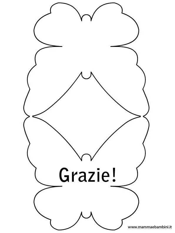 Sagoma biglietto a forma di farfalla - Mamma e Bambini