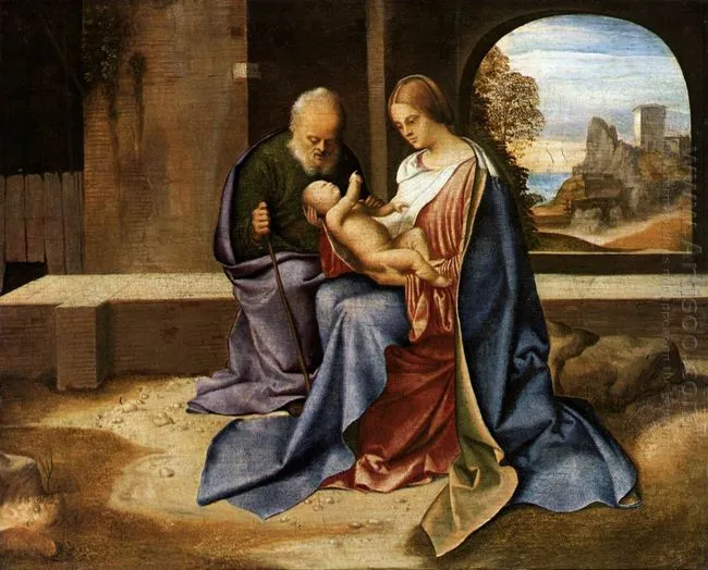 La Sagrada Familia Madonna Benson 1500 - Pintura al óleo