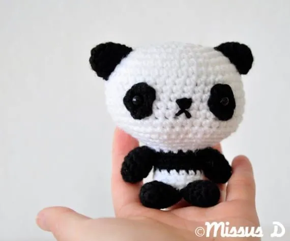 SALE 50% off Crochet Panda Amigurumi Soft Sculpture by missusD