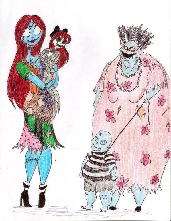 Sally and baby Judy - Jack Skellington Fan Art (14279858) - Fanpop