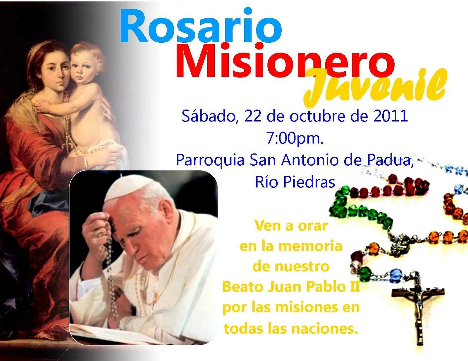 San Antonio "on line": Rosario Misionero Juvenil en nuestra Parroquia