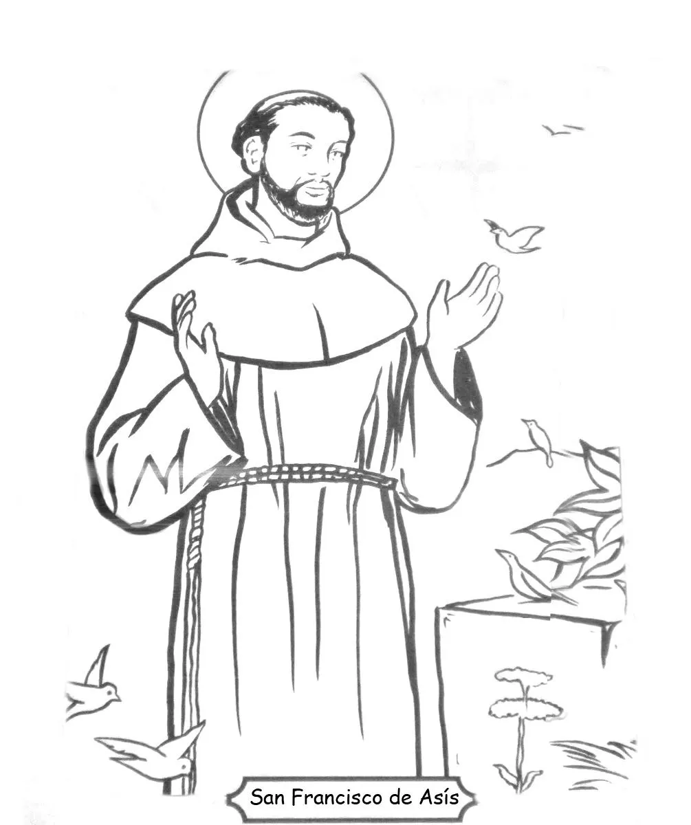 San Francisco de Asís: Imágenes para colorear