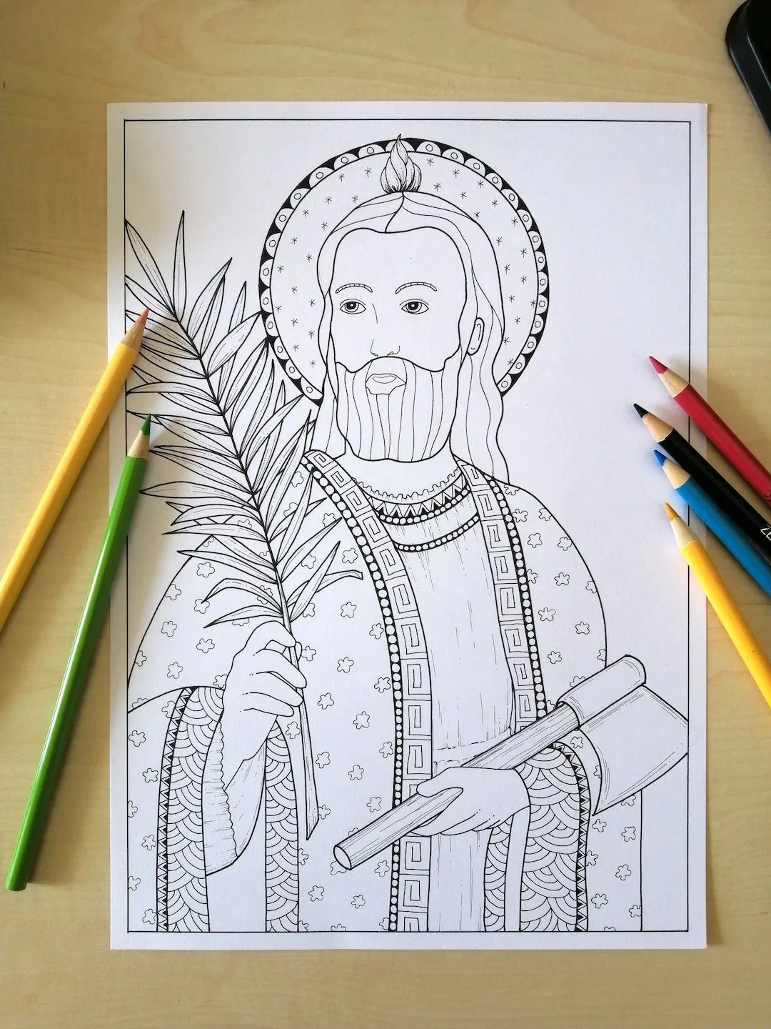 San Judas Tadeo Dibujo para colorear para adultos archivo - Etsy España
