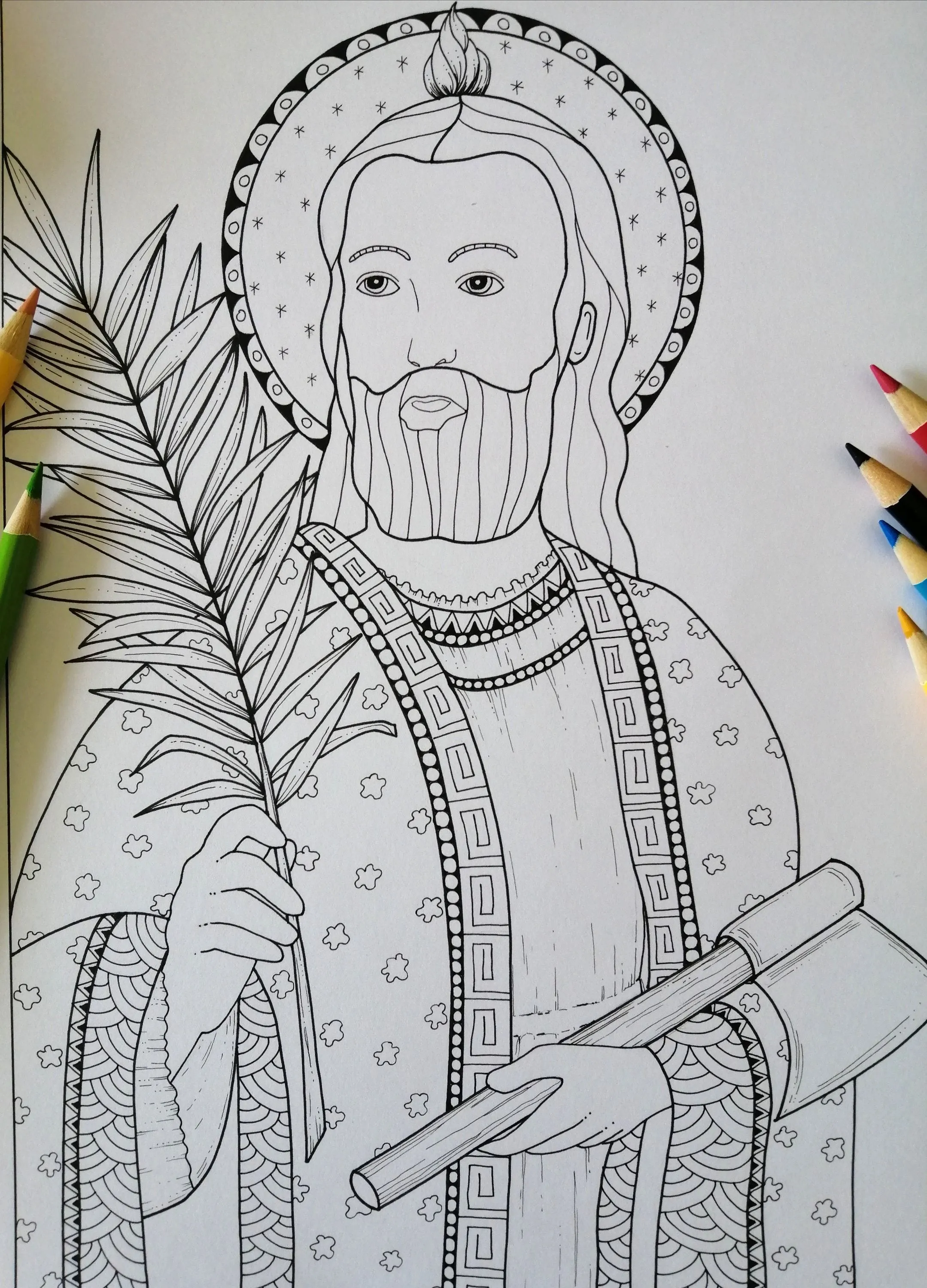 San Judas Tadeo Dibujo para colorear para adultos archivo - Etsy España