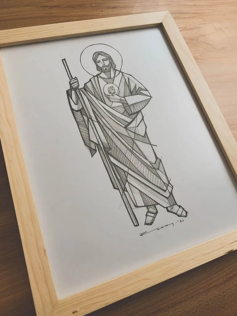 San Judas tadeo / Dibujo a tinta / pequeño formato | Iknu+