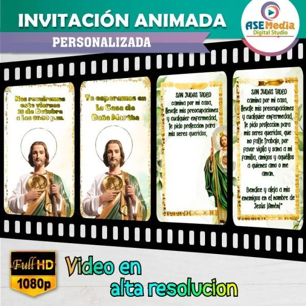 San Judas Tadeo Rezo Invitación Animada Personalizada en Video – AseMedia  Digital Studio