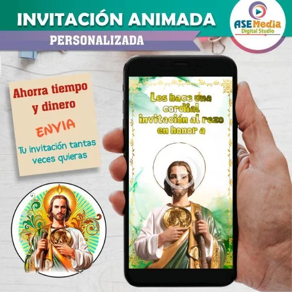 San Judas Tadeo Rezo Invitación Animada Personalizada en Video – AseMedia  Digital Studio