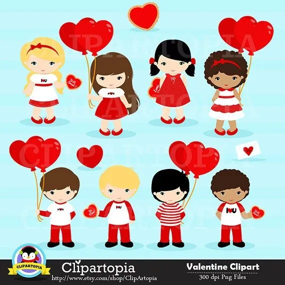 San Valentin Clipart / Amor ClipArt / Chico y Chica por ClipArtopia