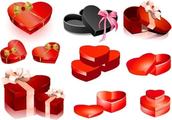 Día de San Valentín heartshaped vector caja de regalo Vector del ...