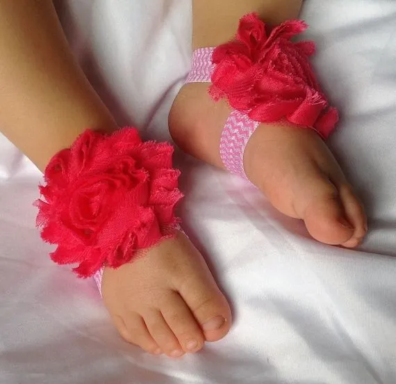 Sandalias de pies descalzos shabby chic flor por PicturePerfectDiva