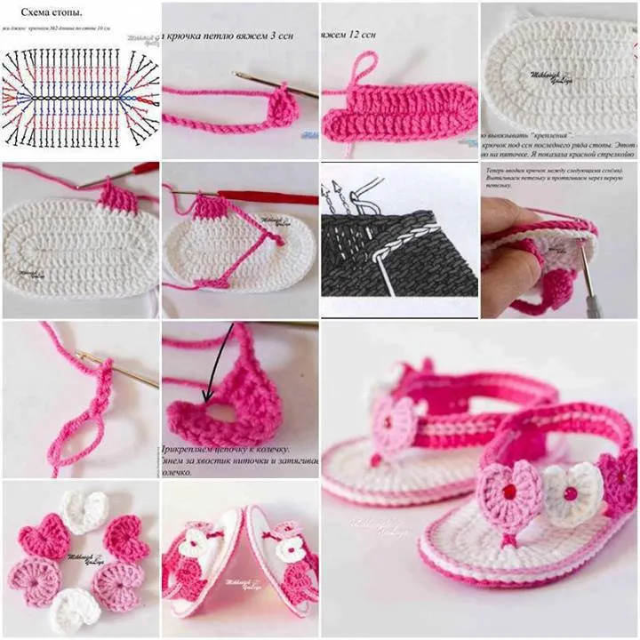 Como hacer sandalias tejidas a crochet paso a paso - Imagui