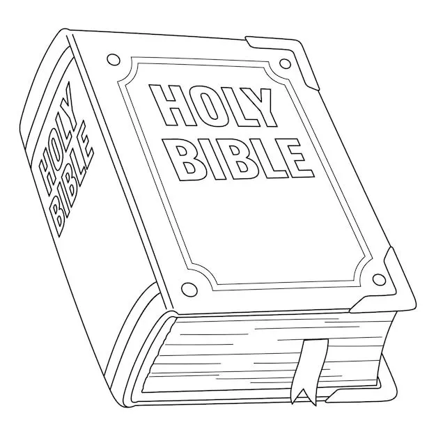 Santa biblia aislada página para colorear para niños | Vector Premium