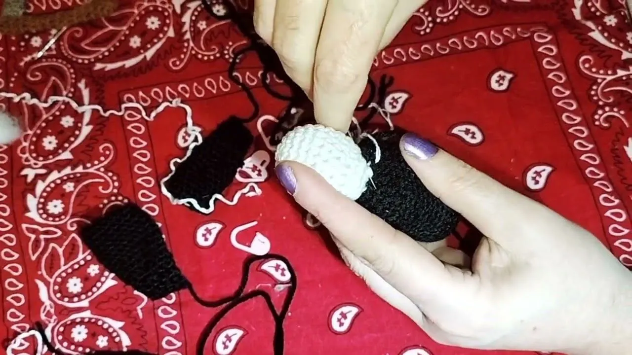 santa muerte ha ganchillo 6° parte montaje - YouTube