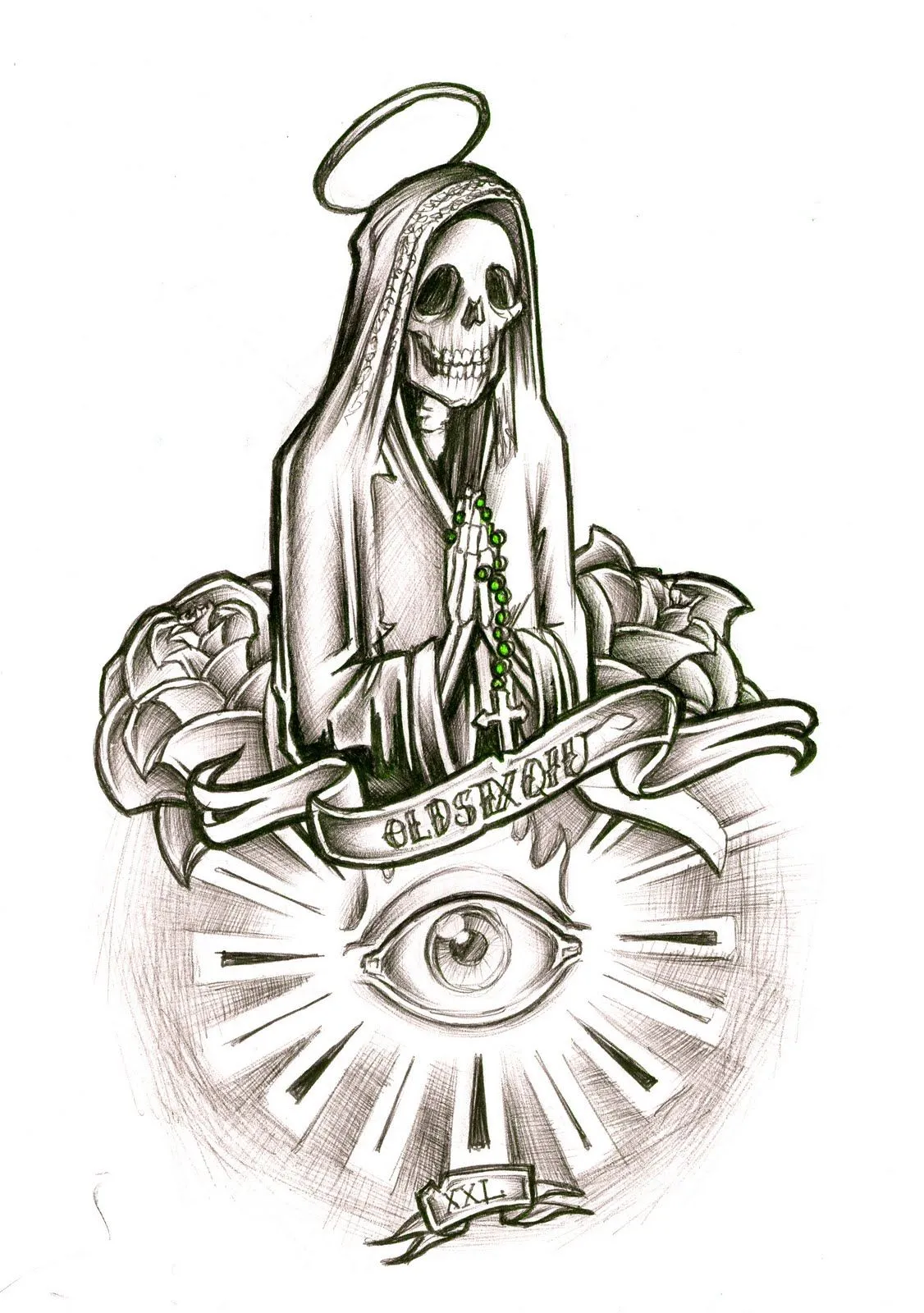 Santa muerte a lapiz - Imagui