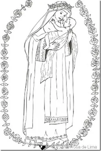 Santa Rosa de Lima dibujos para colorear - pintar y jugar