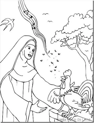 Santa Rosa de Lima dibujos para colorear - pintar y jugar