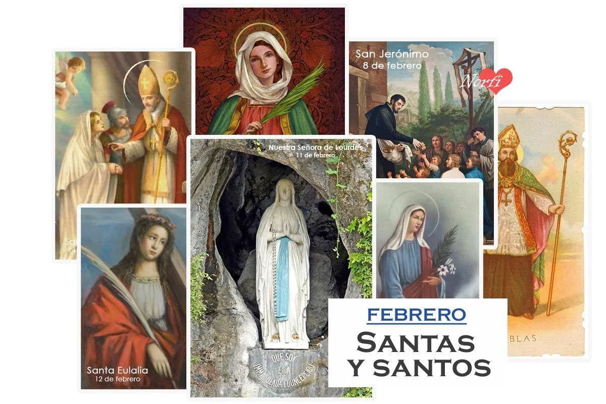 Santas, santos y santoral católico del mes de febrero