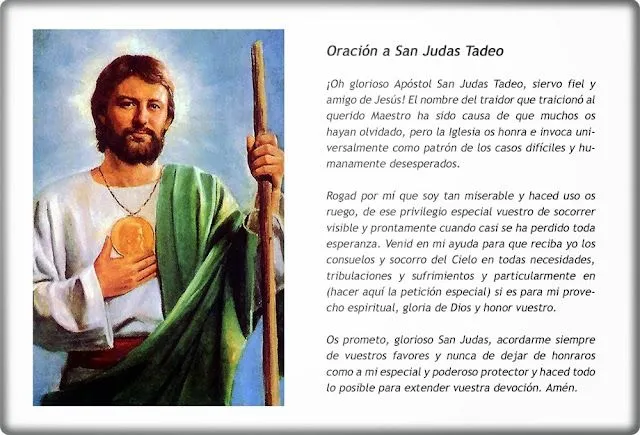 SANTORAL CATOLICO: ORACIÓN PARA PEDIR TRABAJO A SAN JUDAS TADEO