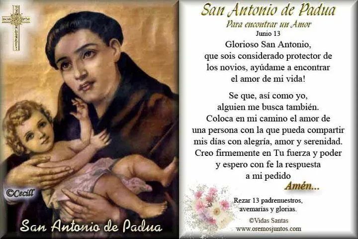 SANTORAL CATOLICO: Oración a San Antonio de Padua para encontrar ...