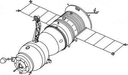 Satélite Digital esquema dibujo líneas espacio para colorear de ...