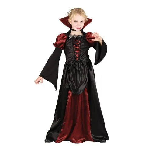 Scary Vampiress Girls Halloween Fancy Dress Childs Kids Vampire ...