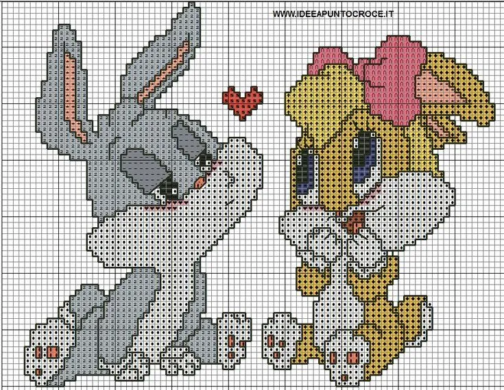 schema punto croce baby bugs bunny e lola | SCHEMI LOONEY TUNES ...