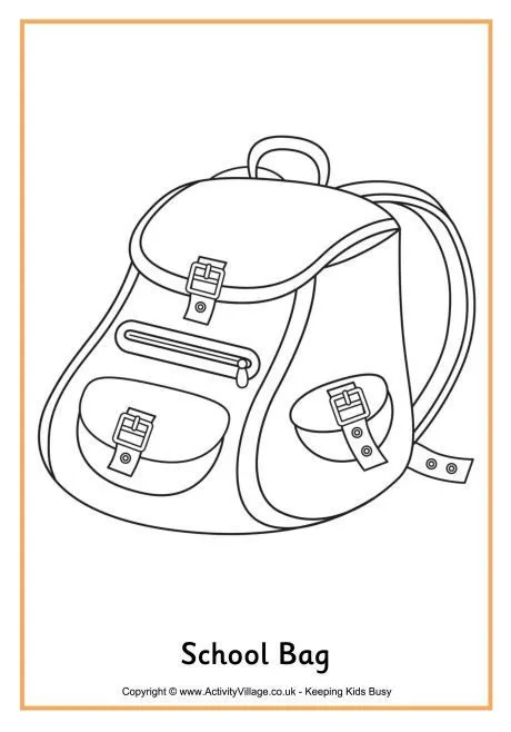 school bag | Back to school, dibujos para colorear de Activity Villag…