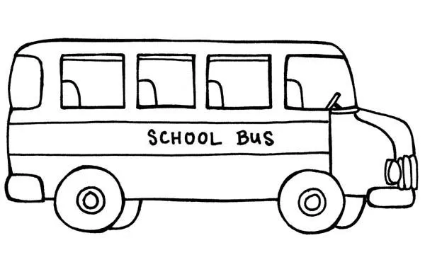 A School Bus in School Parking Lot Coloring Page | Kids Play Color