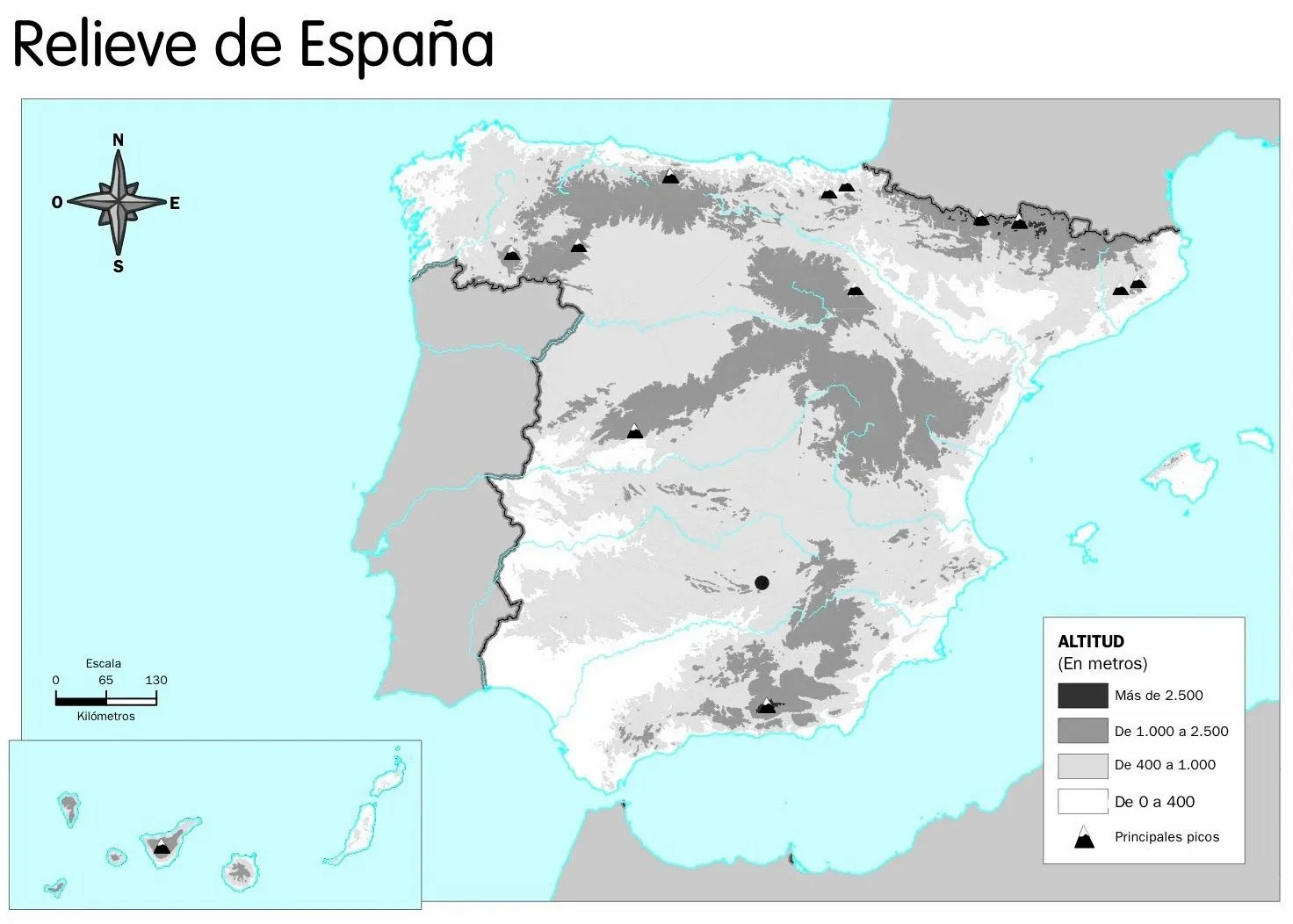 scienceclass6th: MAPA MUDO DEL RELIEVE DE ESPAÑA