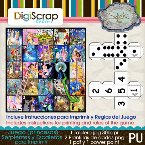 SCRAP DIGITAL: Juego Serpientes y Escaleras para imprimir