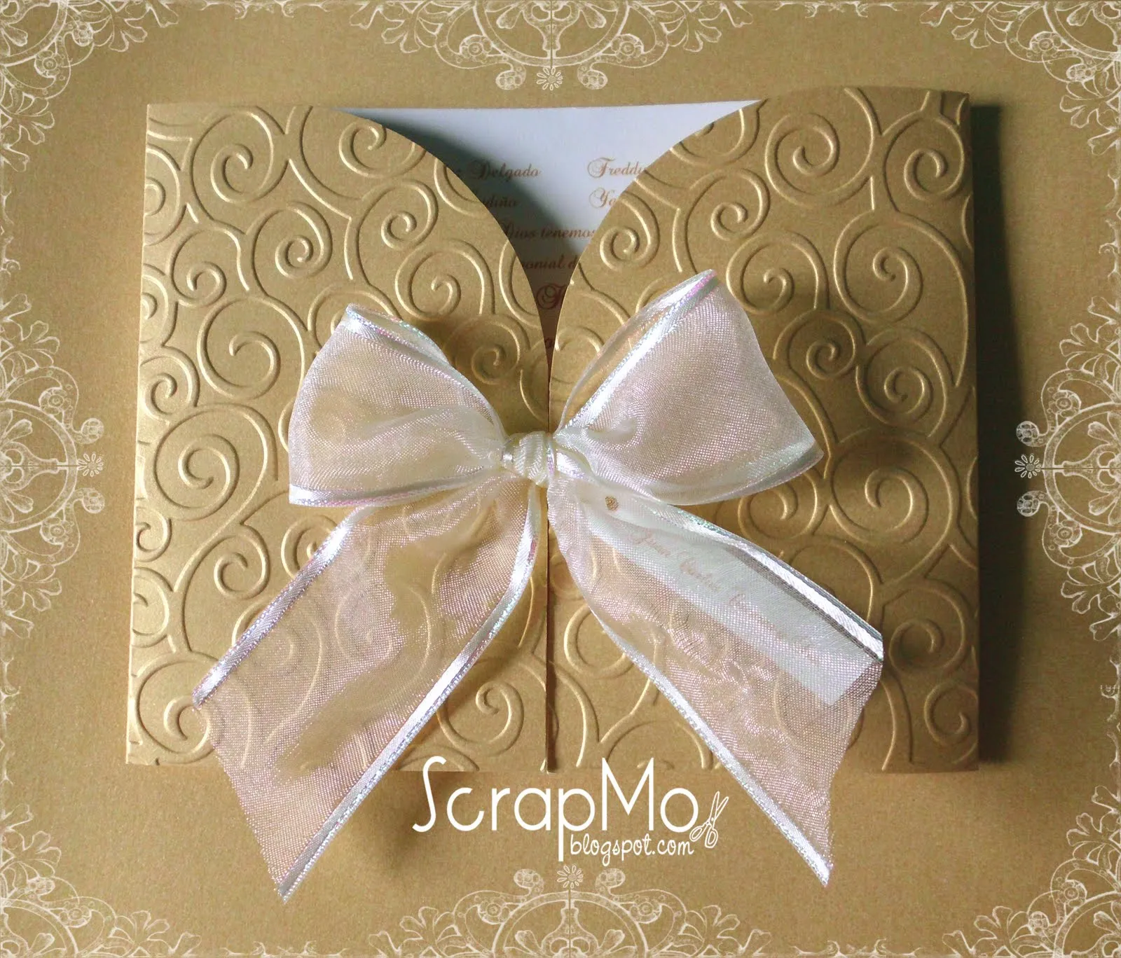 Scrapandome Con Los Recuerdos: Boda Dorada - Invitaciones de Boda ...