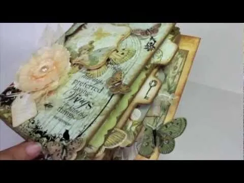 Scrapbook Tutorial: Donna's Curio Mini Album Pt 1 - YouTube