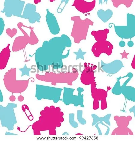 Seamless Vector Baby Shower Pattern - 99427658 : Shutterstock