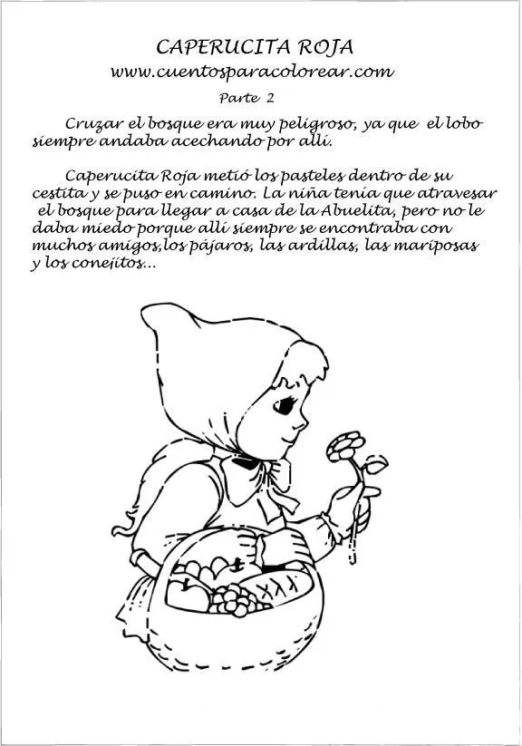 cuentos para colorear de caperucita roja | Manualidades ...