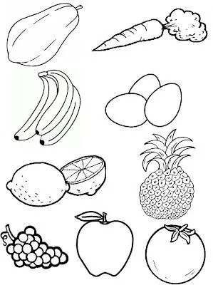 Selección de dibujos para colorear: frutas y vegetales | Mi Kinder