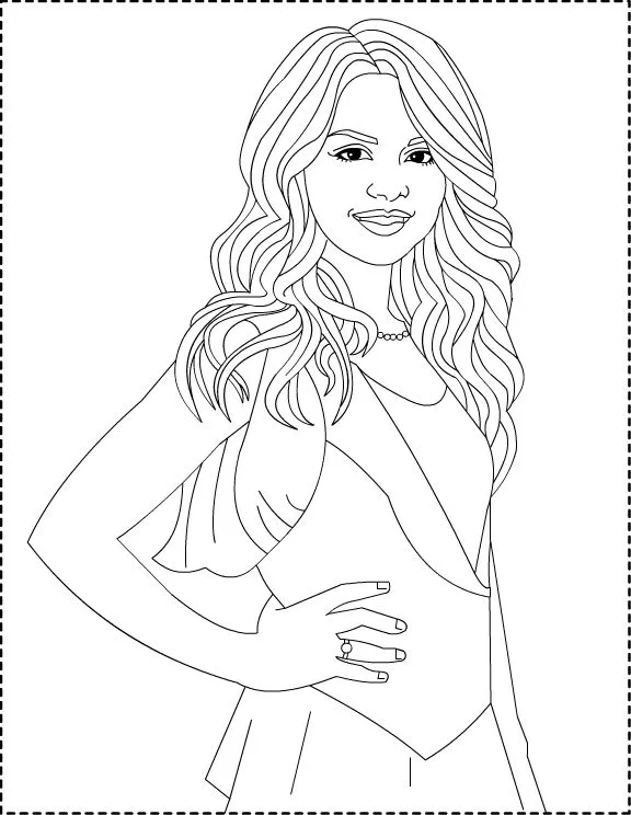 Selena Gomez para Colorir em 10 desenhos - Desenhos e Riscos